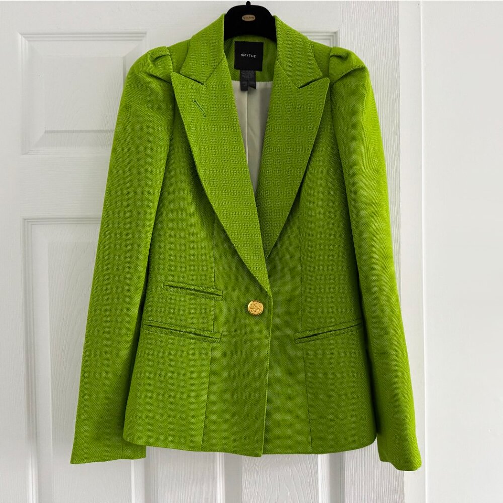 Smythe Box Pleat Blazer in Lime Green, size 4 (fits size 2) - Picture 3 of 10
